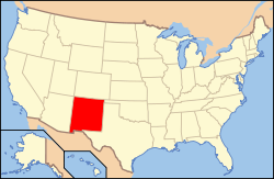 Map of the United States highlighting New Mexico