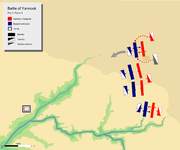 day-2 battle map phase2, showing khalid's flanking attack on Byzantine left flank with his mobile guard.