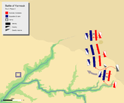 day-2 battle map phase 3, showing khalid's flanking attack on Byzantine right flank with his mobile guard.