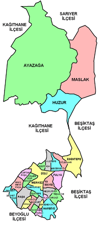 A map of neighbourhoods of Şişli