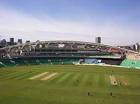 A view of a portion of a cricket ground during a match