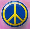 Peace sign on a pin-back button