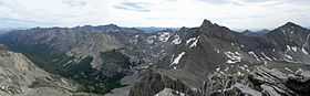 A photo of the Pioneer Mountains looking southwest from Hyndman Peak