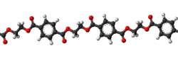 A short section of a PET polymer chain