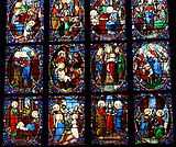 Stained glass inside the Cathédrale Saint-Maclou de Pontoise