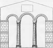 Triple arch in the 7th-century church of Reculver