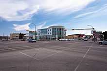 Regina's Bus Depot, on the corner of Saskatchewan Dr and Broad St.