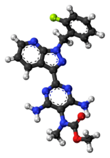 Ball-and-stick model of riociguat