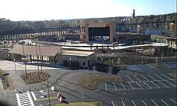 Image of the Tuscaloosa Amphitheater seen from the Hugh Thomas Bridge in downtown Tuscaloosa, Alabama, United States in December 2010