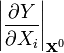 \left|{\frac  {\partial Y}{\partial X_{i}}}\right|_{{{\textbf  {x}}^{0}}}