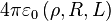 4\pi \varepsilon _{0}\left(\rho ,R,L\right)