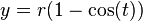 y=r(1-\cos(t))\,