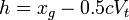 h=x_{g}-0.5cV_{t}\!