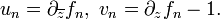 \displaystyle {u_{n}=\partial _{{\overline {z}}}f_{n},\,\,v_{n}=\partial _{z}f_{n}-1.}