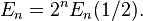 E_{n}=2^{n}E_{n}(1/2).