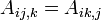 A_{{ij,k}}=A_{{ik,j}}