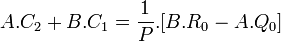 A.C_{2}+B.C_{1}={\frac  {1}{P}}.[B.R_{0}-A.Q_{0}]