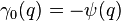 \gamma _{0}(q)=-\psi (q)