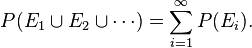 P(E_{1}\cup E_{2}\cup \cdots )=\sum _{{i=1}}^{\infty }P(E_{i}).