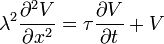 \lambda ^{2}{\frac  {\partial ^{2}V}{\partial x^{2}}}=\tau {\frac  {\partial V}{\partial t}}+V