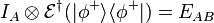 I_{A}\otimes {\mathcal  {E}}^{{\dagger }}(|\phi ^{{+}}\rangle \langle \phi ^{{+}}|)=E_{{AB}}