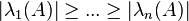 |\lambda _{1}(A)|\geq ...\geq |\lambda _{n}(A)|