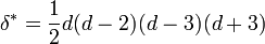 \delta ^{*}={1 \over 2}d(d-2)(d-3)(d+3)