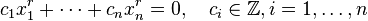 c_{1}x_{1}^{r}+\cdots +c_{n}x_{n}^{r}=0,\quad c_{i}\in {\mathbb  {Z}},i=1,\ldots ,n