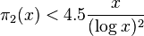 \pi _{2}(x)<4.5{\frac  {x}{(\log x)^{2}}}