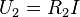 U_{{2}}=R_{{2}}I