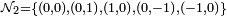 \scriptstyle {\mathcal  {N}}_{2}=\{(0,0),(0,1),(1,0),(0,-1),(-1,0)\}