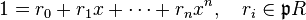 1=r_{0}+r_{1}x+\cdots +r_{n}x^{n},\quad r_{i}\in {\mathfrak  {p}}R