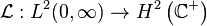 {\mathcal  {L}}:L^{2}(0,\infty )\to H^{2}\left({\mathbb  {C}}^{+}\right)