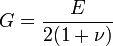 G={\frac  {E}{2(1+\nu )}}