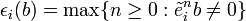 \epsilon _{i}(b)=\max\{n\geq 0:{\tilde  {e}}_{i}^{n}b\neq 0\}