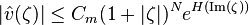 |{\hat  {v}}(\zeta )|\leq C_{m}(1+|\zeta |)^{N}e^{{H({\text{Im}}(\zeta ))}}