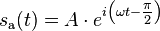 s_{{\mathrm  {a}}}(t)=A\cdot e^{{i\left(\omega t-{\begin{matrix}{\frac  {\pi }{2}}\end{matrix}}\right)}}\,