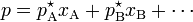 p=p_{{{\rm {A}}}}^{{\star }}x_{{{\rm {A}}}}+p_{{{\rm {B}}}}^{{\star }}x_{{{\rm {B}}}}+\cdots 