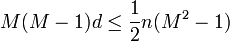 M(M-1)d\leq {\frac  {1}{2}}n(M^{2}-1)