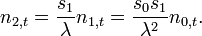 n_{{2,t}}={\frac  {s_{1}}{\lambda }}n_{{1,t}}={\frac  {s_{0}s_{1}}{\lambda ^{2}}}n_{{0,t}}.