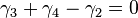 \gamma _{3}+\gamma _{4}-\gamma _{2}=0