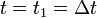 t=t_{1}=\Delta t