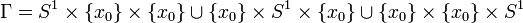 \Gamma =S^{1}\times \{x_{0}\}\times \{x_{0}\}\cup \{x_{0}\}\times S^{1}\times \{x_{0}\}\cup \{x_{0}\}\times \{x_{0}\}\times S^{1}