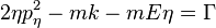 2\eta p_{{\eta }}^{{2}}-mk-mE\eta =\Gamma 