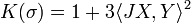 K(\sigma )=1+3\langle JX,Y\rangle ^{2}