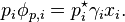 p_{{i}}\phi _{{p,i}}=p_{i}^{{\star }}\gamma _{i}x_{i}.\,