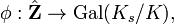 \phi :{\hat  {{\mathbf  Z}}}\to \operatorname {Gal}(K_{s}/K),