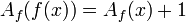 \,A_{f}(f(x))=A_{f}(x)+1