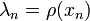 \lambda _{n}=\rho (x_{n})