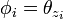 \phi _{i}=\theta _{{z_{i}}}